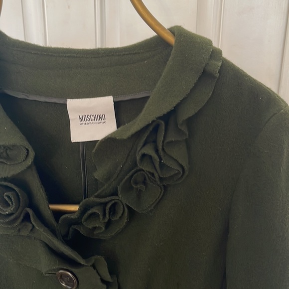 Moschino Hunter green wool ruffle jacket - Picture 4 of 10